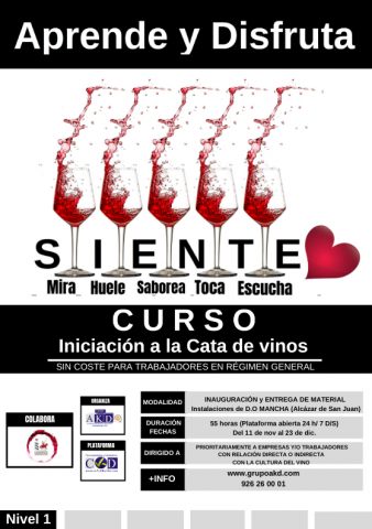 Curso iniciación a la cata de vinos en colaboración con DO Mancha